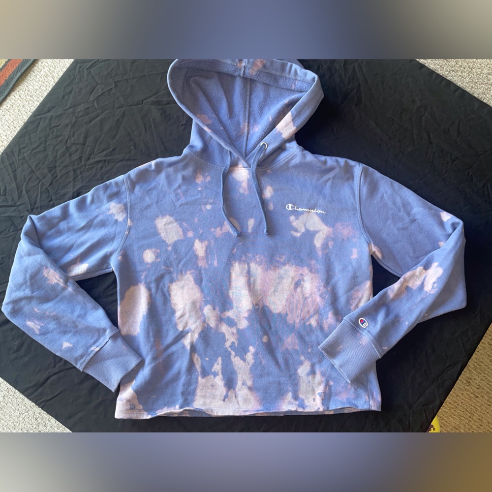Champion cropped tie dye hoodie